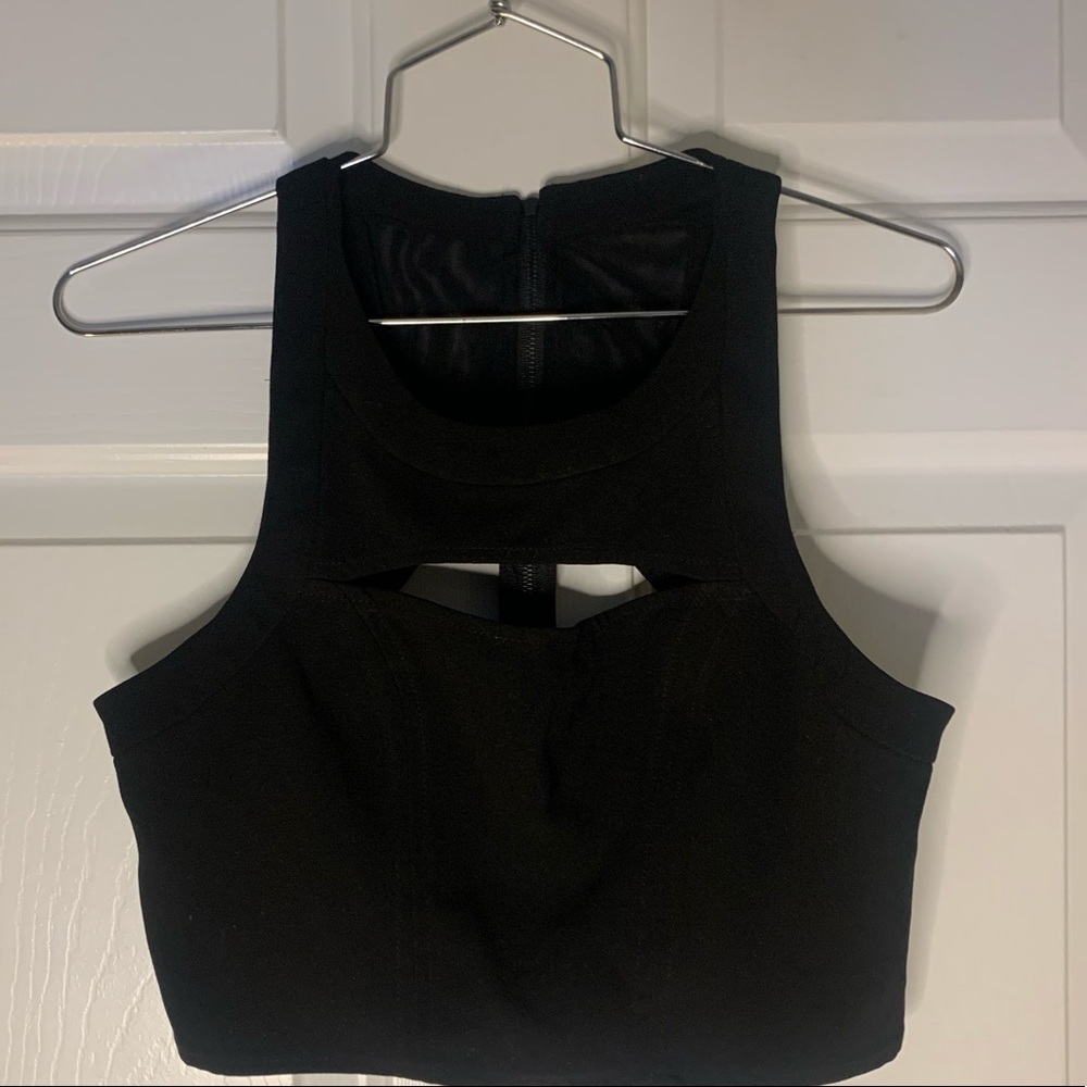 cutout crop top bustier
